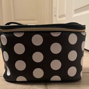 Dabney Lee Black and White Polka Dot Cosmetic Case